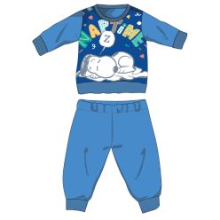   Snoopy długa cienka bawełniana piżama dla niemowląt - piżama z dzianiny - jasnoniebieska - 86