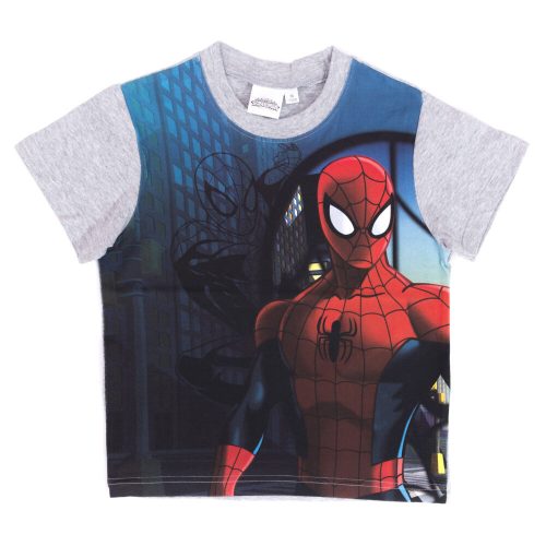 Koszulka z krótkim rękawem Spiderman dla chłopców - koszulka z bawełny - szara - 98