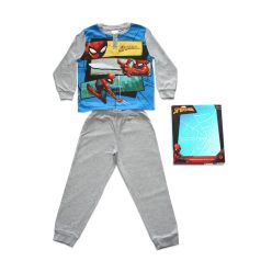   Dłama cienka bawełniana piżama dziecięca - Spiderman - Jersey - szary - 110
