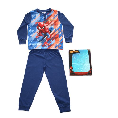 Dłama cienka bawełniana piżama dziecięca - Spiderman - wzorem abstrakcyjnym - Jersey