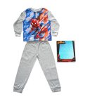 Dłama cienka bawełniana piżama dziecięca - Spiderman - wzorem abstrakcyjnym - Jersey - szary - 116