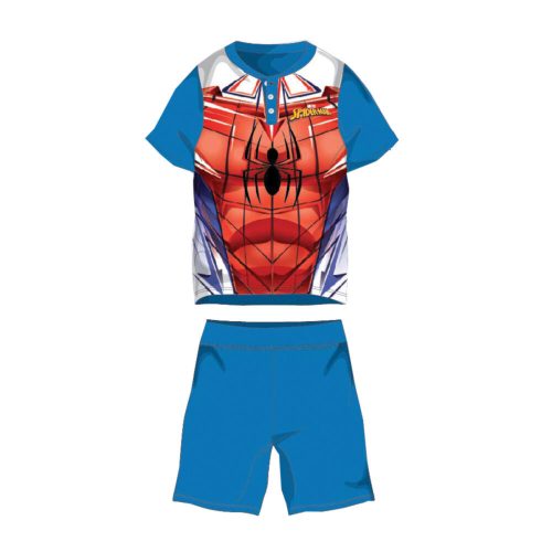 Letnia krótka piżama z bawełny dla dzieci - Spiderman - ciemnoniebieski - 128