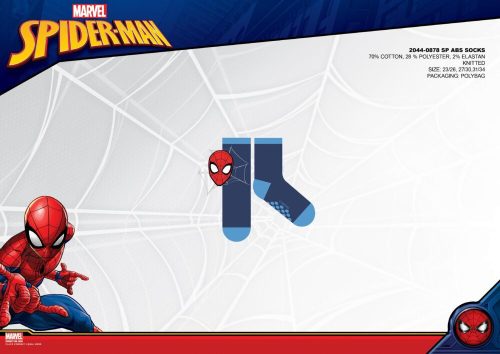 Skarpety dziecięce Spiderman z antypoślizgową podeszwą - ciemnoniebiesko-jasnoniebiesko-czerwone - 23-26