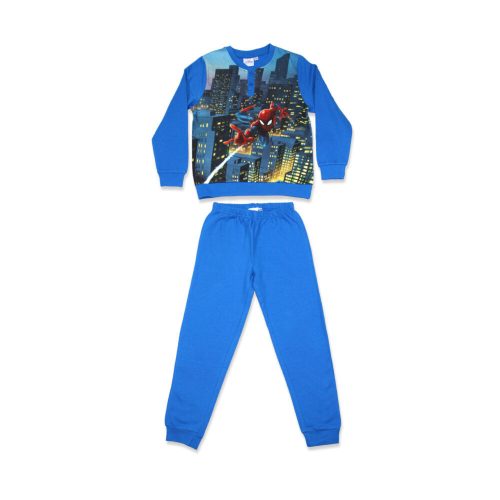 Zimowa piżama flanelowa dla dzieci - Spiderman - średni niebieski - 98