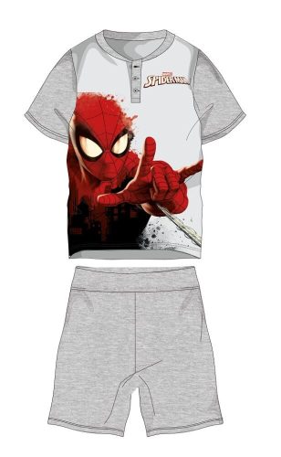 Spiderman letnia krótka piżama dziecięca - piżama z dzianiny bawełnianej - szara - 122