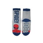 Antypoślizgowe skarpetki dziecięce - Spider-Man - pluszowa - Spider-Man - szara - z napisem Spidey - 23-26