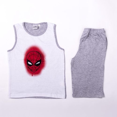 Letni zestaw bawełniany Spider-Man dla chłopców - zestaw koszulka-szorty - szary - 122