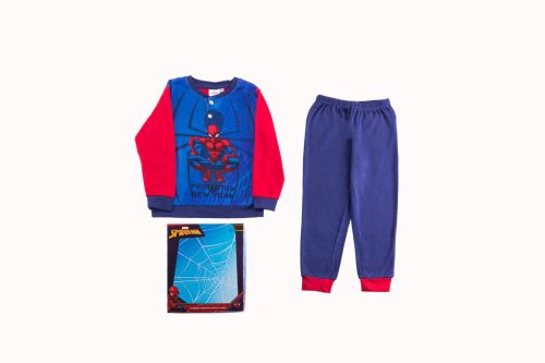 Gruba bawełniana piżama dziecięca - Spiderman - ciemnoniebiesko-czerwony - 98