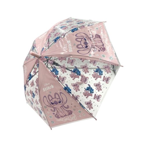 Disney Stitch félautomata esernyő - 68cm - Różowy