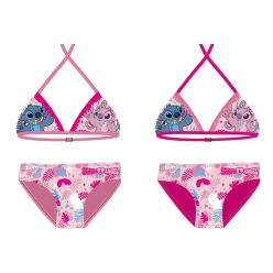   Stitch dziewczęcy dwuczęściowy strój kąpielowy - bikini z trójkątnym górnym - różowy - 116
