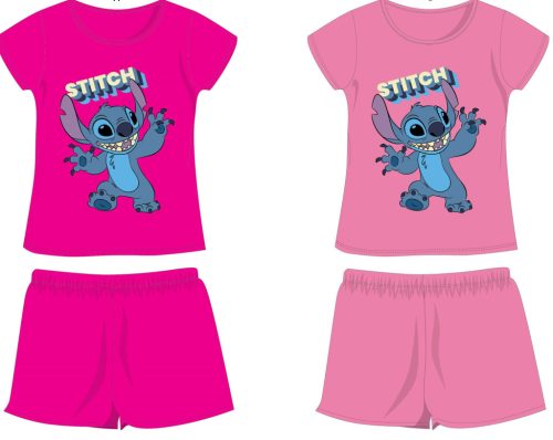 Disney Stitch bawełniany letni zestaw - koszulka-szorty - różowy - 128