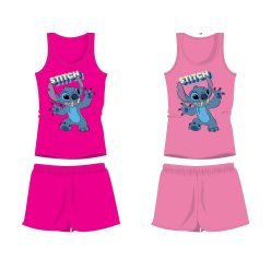   Disney Stitch bawełniany letni zestaw - koszulka-szorty - różowy - 116