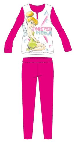 Disney Wróżka Tinker Bell długa cienka piżama dziecięca - piżama z jerseyu - różowa
