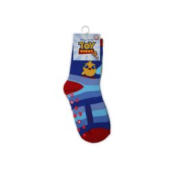   Csúszásgátlós dziecięce skarpetki - Toy Story - pluszowe - niebiesko-paski - 27-30