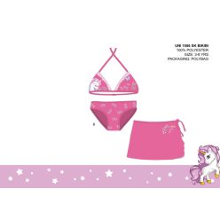   Unicorn strój kąpielowy zestaw dziewczęcy - bikini z trójkątnym górnym + spódnica - różowy - 122