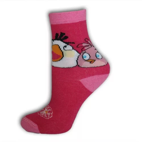 Dziecięce skarpetki bawełniane - Angry Birds - 27-30 - różowy