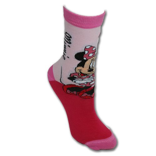 Dziecięce bawełniane skarpetki - Myszka Minnie - 31-34 - różowy